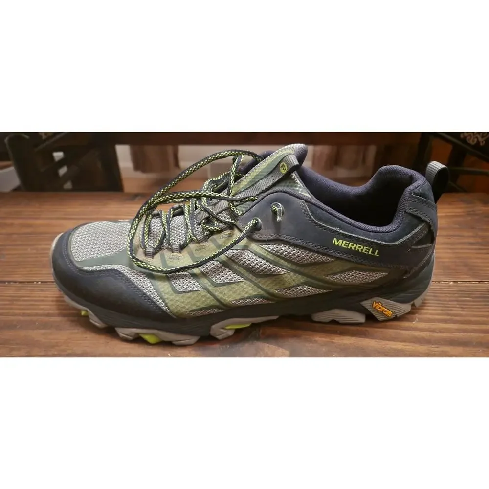 Merrell Men’s Hiking Trail Shoes Green/Black Vibram Sole Size 15